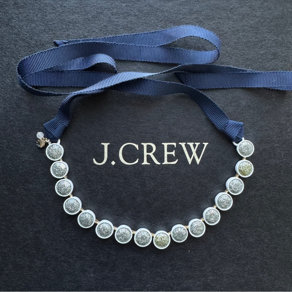 J. Crew mini glitter ribbon necklace